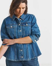 Simply Be - Denim Peplum Jacket - Lyst