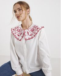 Simply Be - Embroidered Collared Blouse - Lyst