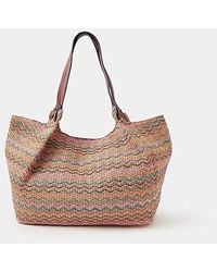 Accessorize - Stripe Raffia Tote Bag - Lyst