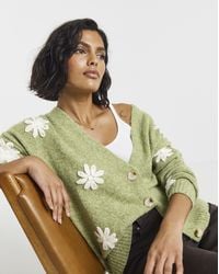 Simply Be - Embroidered Floral Boyfriend Cardigan - Lyst