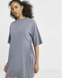 Simply Be - Acid Wash Cinched T-Shirt Dress - Lyst