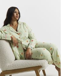 Simply Be - Gingham Breakfast Print Pyjama Set - Lyst