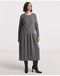 Simply Be - Check Drop Waist Midi Dress - Lyst