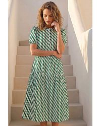 Roman - Roman Geo Print Button Shirt Midi Dress - Lyst