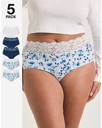Pretty Secrets - 5 Pack Lace Top Full Fit Knickers - Lyst