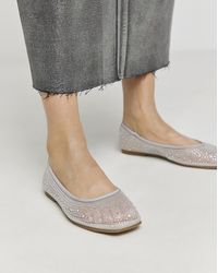 Simply Be - Mesh Embellished Ballet Flats Ex Wide - Lyst