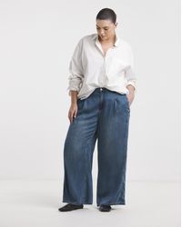 Simply Be - Draped Wide Leg Jeans - Lyst