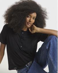 Simply Be - Henley Mesh T-Shirt - Lyst