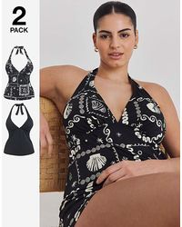 Simply Be - Value 2 Pack Tankini Tops - Lyst