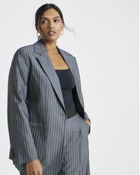 Simply Be - Oversized Pinstripe Blazer - Lyst
