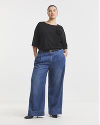 Simply Be - Authentic Drape Wide Leg Jeans - Lyst