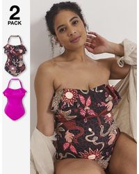 Simply Be - Value 2 Pack Swimsuits - Lyst