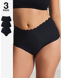 Pretty Secrets - 3Pack Scallop No Vpl Knickers - Lyst