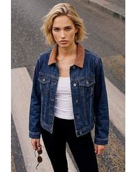 Roman - Roman Cord Collar Denim Jacket - Lyst