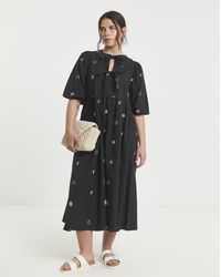 Simply Be - Bow Embroidered Midi Dress - Lyst