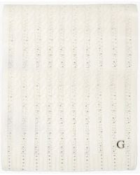 Guess - Knitted Logo Diamante Scarf - Lyst