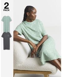 Simply Be - Floral Value 2 Pack T-Shirt Nighties - Lyst