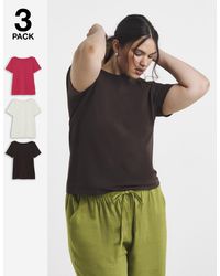 Simply Be - 3 Pack Short Sleeve Slash Necks - Lyst