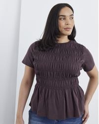 Simply Be - Shirred Peplum Top - Lyst