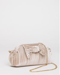 JD Williams - Velvet Bow Pleated Clutch Bag - Lyst