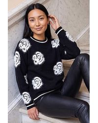 Roman - Roman Fluffy Floral Jumper - Lyst