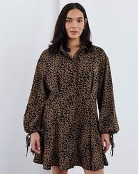 Simply Be - Leopard Shirt Dress - Lyst