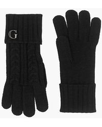 Guess - Knitted G Logo Gloves - Lyst