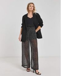 Simply Be - Wide Leg Chiffon Trousers - Lyst