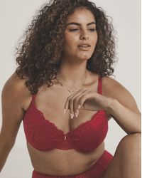 Pretty Secrets - Padded Plunge Lace Push Up Bra - Lyst