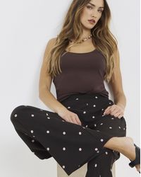 Simply Be - Jersey Textured Wide Leg Trousers - Lyst