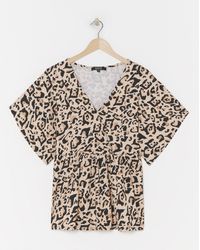 Simply Be - Print Supersoft Wrap Peplum Top - Lyst