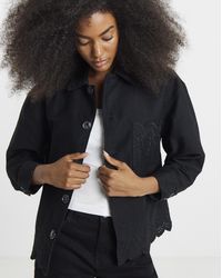 Simply Be - Sbe Broderie Cropped Jacket - Lyst