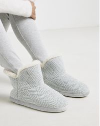 JD Williams - Knitted Bootie Slipper Ex Wide - Lyst