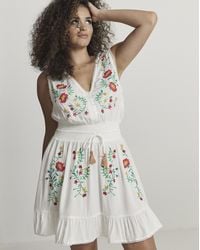 Simply Be - Embroidered Mini Beach Dress - Lyst