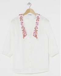 Simply Be - Sbe Blouse With Embroidered Collar - Lyst