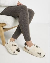 Simply Be - Fluffy Slingback Slipper Extra Wide - Lyst