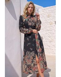 Roman - Roman Floral Border Shirt Dress - Lyst