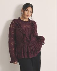 Simply Be - Lace Peplum Blouse - Lyst