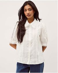 Monsoon - Annette Puff Sleeve Lace Shirt - Lyst