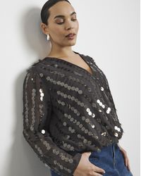 Joanna Hope - Sequin Bubble Hem Top - Lyst