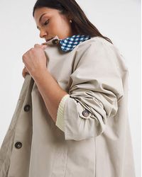 Simply Be - Checked Collar Car Coat - Lyst