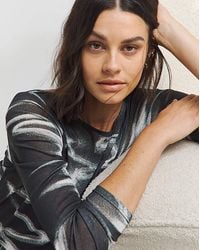 Simply Be - Printed Mesh Scoop Back Top - Lyst
