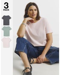 Simply Be - Pack Of 3 Short Sleeve Slash Neck Tops - Lyst