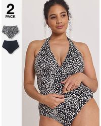 Simply Be - Value 2 Pack High Waist Bikini Bottoms - Lyst