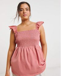 Simply Be - Broderie Ruched Bust Vest - Lyst