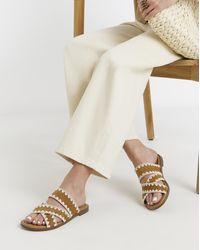 Simply Be - Whipstitch Flat Sandals Extra Wide - Lyst