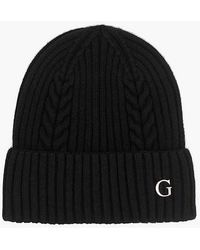 Guess - Knitted G Logo Beanie Hat - Lyst