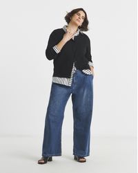 Simply Be - Sbe Pleat Detail Wide Leg Jeans - Lyst