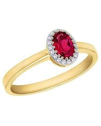 iJewel - 9Ct Lab Diamond Ruby Ring - Lyst