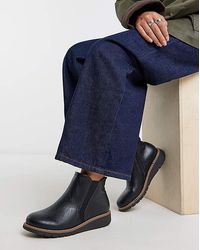 Heavenly Soles - Low Wedge Chelsea Boot Ex Wide - Lyst